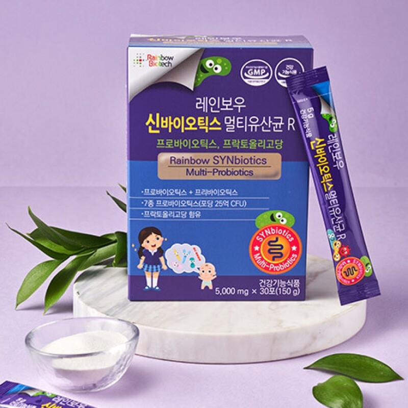 레인보우 신바이오틱스 멀티유산균,레인보우 신바이오틱스 멀티유산균 5g,60포/2Set(장청소 장건강 변비탈출 새콤달콤 맛있는 온가족 생생유산균 김치유산균 마이크로바이옴유산균 발효유산균 장용성 마이크로코팅 유산균))